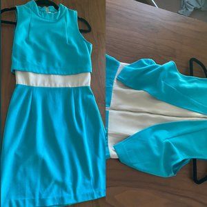 Jackie O inspired blue dress